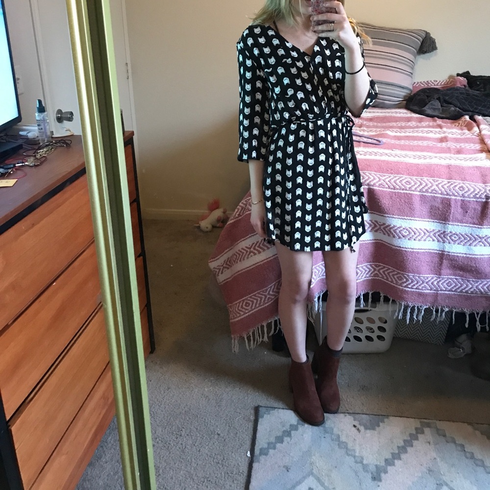 Cat Print Dress